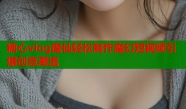 糖心vlog魔仙轻松制作魔幻短视频引爆创意潮流