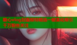 糖心vlog封面模特精选一键美化吸引千万粉丝关注