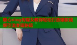 糖心vlog传媒女教你轻松打造爆款视频引流变现秘籍
