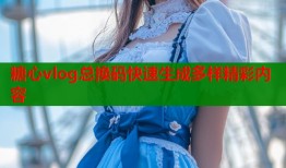 糖心vlog总换码快速生成多样精彩内容