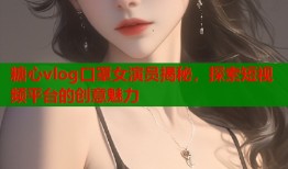 糖心vlog口罩女演员揭秘，探索短视频平台的创意魅力
